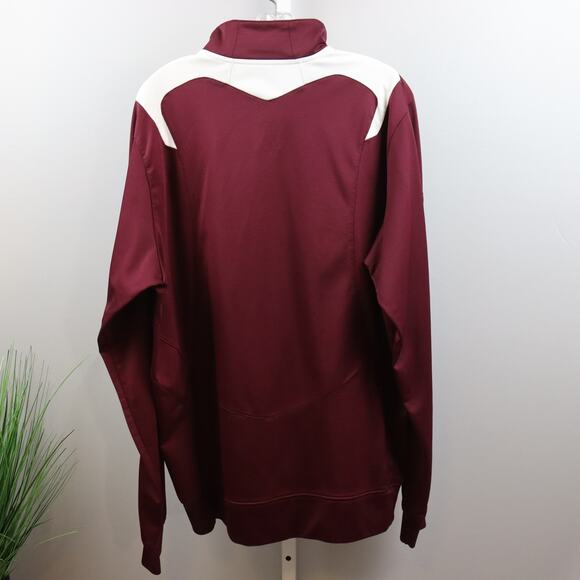Adidas Climalite Scorch Track Jacket White Maroon Size XL - Picture 2 of 4